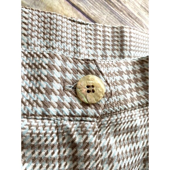 Vintage Evan Picone Womens Shorts Petites 10P Houndstooth Light Blue & Taupe - Picture 3 of 8